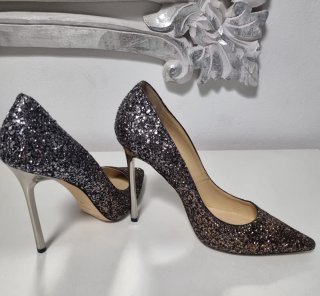 Zapatos Jimmy Choo Talla 37 Negro/Plata