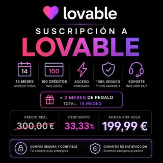 Suscripción Lovable 14 meses