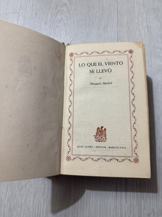 Libro antiguo “Lo que el viento de llevó”