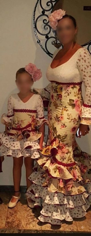 Traje de flamenca multicolor talla única