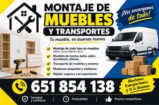 MONTAJE DE MUEBLES Y TRANSPORTE