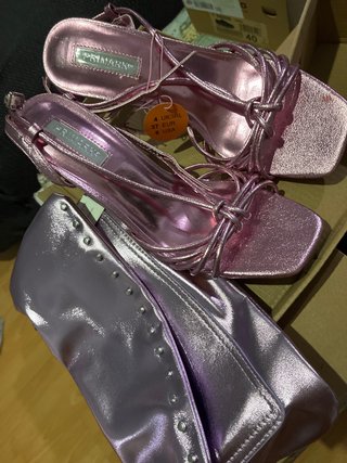 Sandalias y bolso Primark rosa/lila T.37