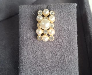 Set gioielli perla e strass dorati