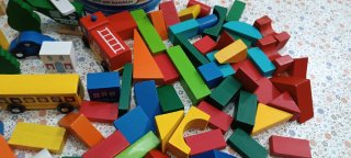 2 Juegos Construcción Madera +200 Piezas