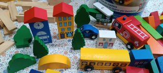 2 Juegos Construcción Madera +200 Piezas