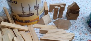 2 Juegos Construcción Madera +200 Piezas