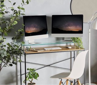 Soporte cristal escritorio Vonhaus