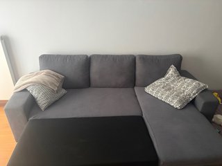 Sofá cama chaise longue gris