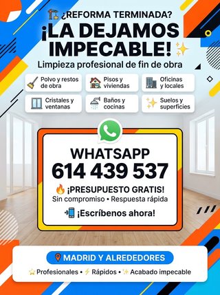 Limpieza de Obras y Reformas en Madrid