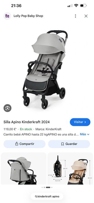 Carrito Kinderkraft Apino gris