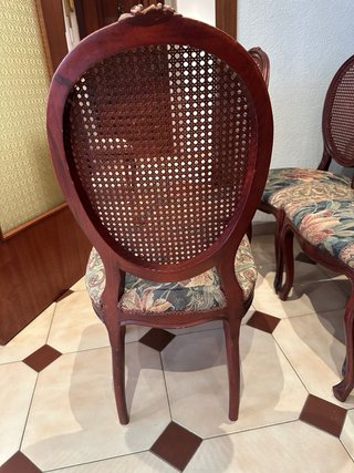 Juego 6 sillas y 1 sillón rejilla