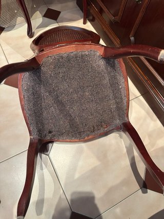 Juego 6 sillas y 1 sillón rejilla