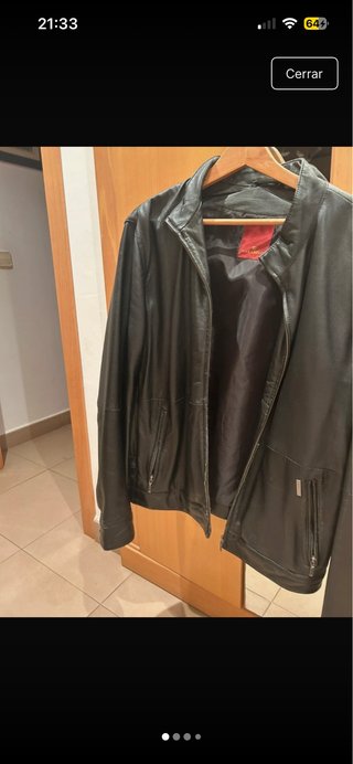 Chaqueta de cuero negra