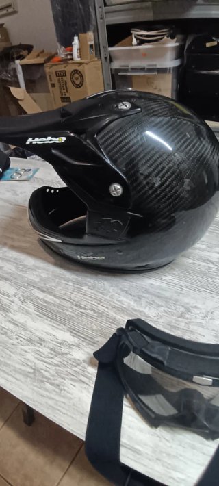 Casco Motocross Carbono Negro Hebo HSX