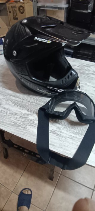 Casco Motocross Carbono Negro Hebo HSX
