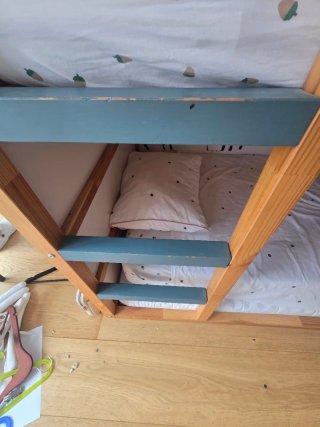 Ikea KURA Litera madera y blanco