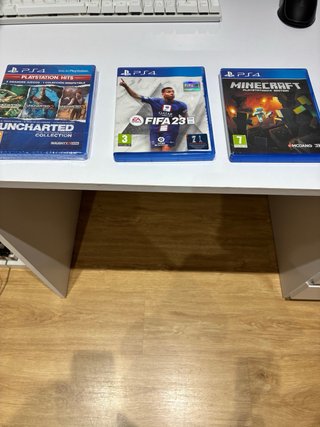 Lote 3 Juegos PS4: Uncharted, FIFA 23, Minecraft