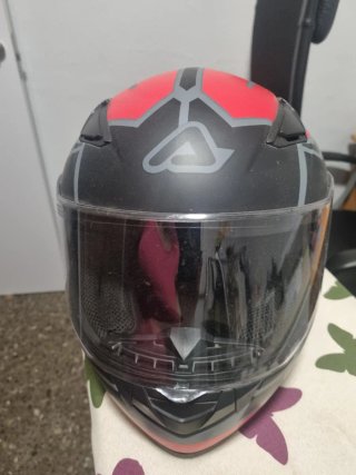 Casco Integral Acerbis Moto Negro/Rojo