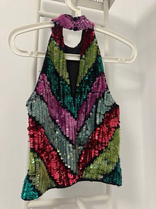 Top lentejuelas multicolor