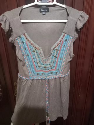 Blanco Suéter Talla 36 Bordado