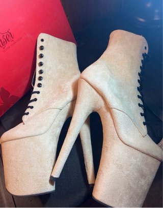 Botines Pole Dance Ante Beige Talla 39