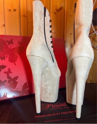 Botines Pole Dance Ante Beige Talla 39
