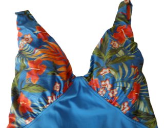 Bañador tropical azul y naranja Talla S