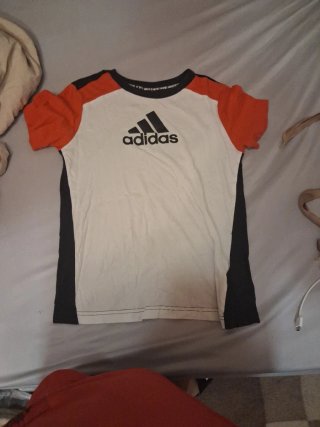 Camiseta Adidas Naranja y Blanca