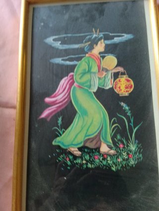 Láminas decorativas con figuras orientales