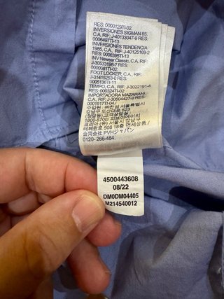 Camisa Tommy Jeans Azul Talla M, Cortes SLIM