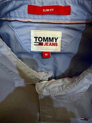 Camisa Tommy Jeans Azul Talla M, Cortes SLIM