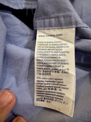 Camisa Tommy Jeans Azul Talla M, Cortes SLIM