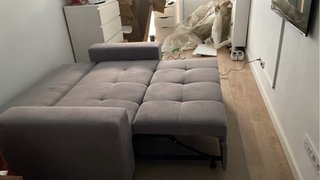 Sofá Cama Gris Tela