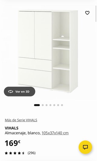 Armario Ikea Vihals Blanco con Estantería