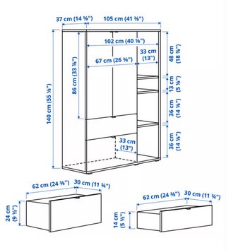 Armario Ikea Vihals Blanco con Estantería