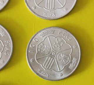10 Monedas 100 Pesetas Plata