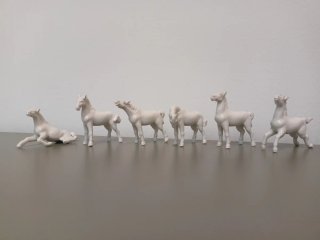 Conjunto 6 Caballos Porcelana Blancos