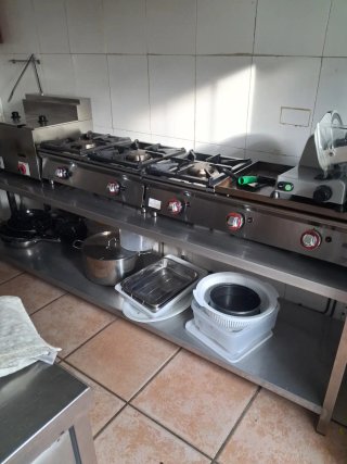 Mesa baja acero inoxidable para fuegos 250 x60