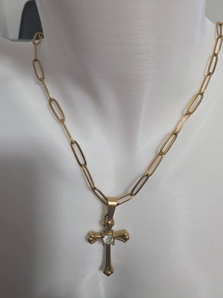 Conjunto Cruz Acero Inoxidable