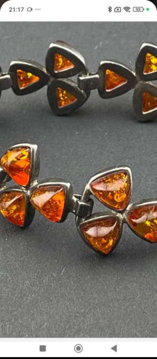 Pulsera Plata y piedra Ámbar
