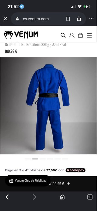 Kimono Jiu Jitsu Venum Talla 1.5 Azul