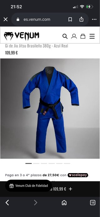 Kimono Jiu Jitsu Venum Talla 1.5 Azul