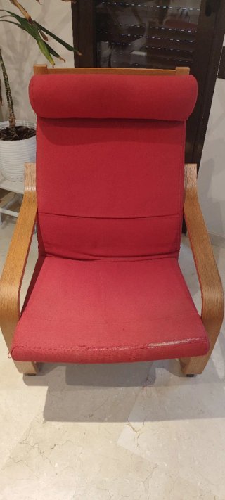 Sillón Poäng Ikea Rojo y Madera