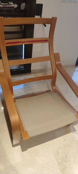 Sillón Poäng Ikea Rojo y Madera