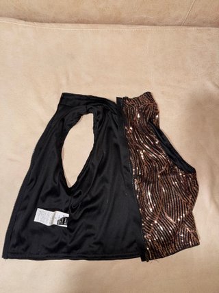Blusa lentejuelas negra y dorada