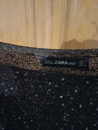 Jersey fino negro lentejuelas talla L