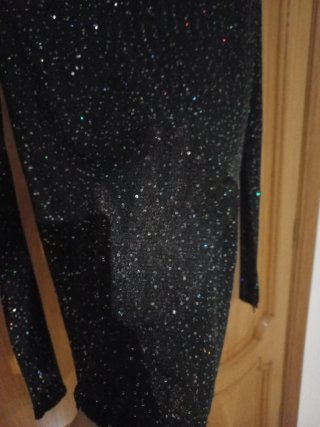 Jersey fino negro lentejuelas talla L