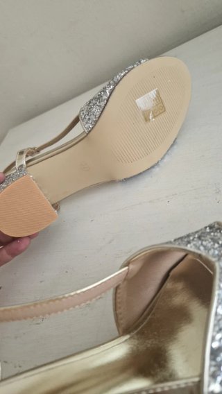 Scarpe eleganti oro e argento glitter