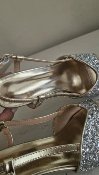 Scarpe eleganti oro e argento glitter