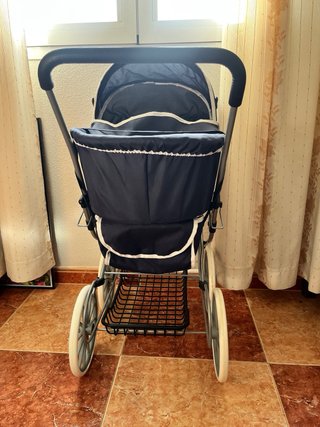 Carrito de muñecas clásico azul